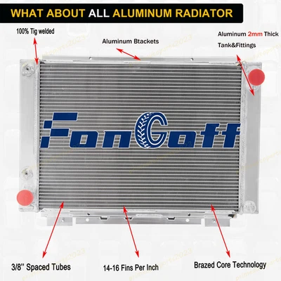 3 Row Aluminum Radiator For 1961-1966,1963 Ford Thunderbird Base 6.4/7.0L V8. Foto 1 de 4