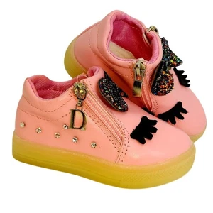 Sneakers carine Hopscotch bambina rosa ciglia e fiocco - taglia 7 bambino - usate - Foto 1 di 7