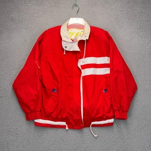 Izzi Jacke Damen Medium Rot Weiß Windbreaker Marine Club Retro Vintage Freizeit - Bild 1 von 11