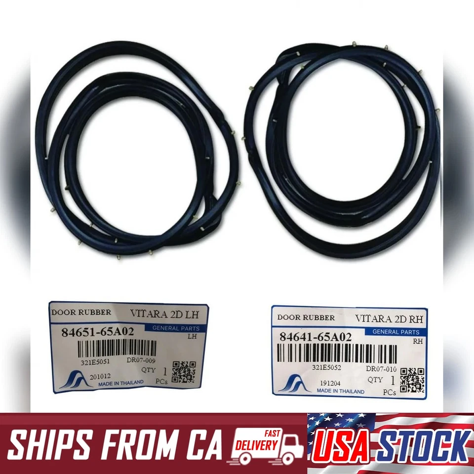 Par de goma de sello de puerta resistente a la intemperie para Chevrolet Chevy Geo Tracker 1989-1998 GMC Foto 1 de 4