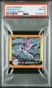 1999 Pokemon Stickers Series 1 Aerodactyl #142 VINTAGE PSA 8 NM-MT - Picture 1 of 2