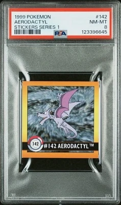 1999 Pokemon Stickers Series 1 Aerodactyl #142 VINTAGE PSA 8 NM-MT - Image 1 of 2