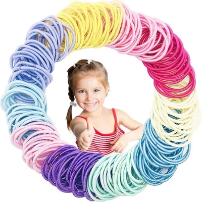 200 un. Corbatas elásticas para el cabello de niños pequeñas niñas para niñas bandas elásticas para el cabello S Foto 1 de 4