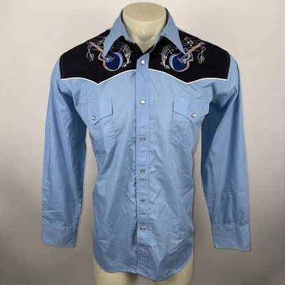 High Noon Shirt Pearl Snap Western Embroidery Country Music Honky Tonk Men Large - Image 1 of 4