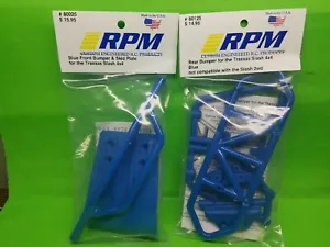 RPM TRAXXAS SLASH 4X4 FRONT + REAR BLUE BUMPER SET LCG + NON LCG 80125 80025 - Picture 1 of 1