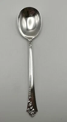 Cuchara de azúcar Oneida Heirloom Sterling Damask Rose 6" tazón liso Foto 1 de 4