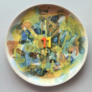 MCM 11.5" TALAVERA POTTERY Abstract Modernist Wall Plate No 11 CAPELO GTO MEXICO - Picture 1 of 16