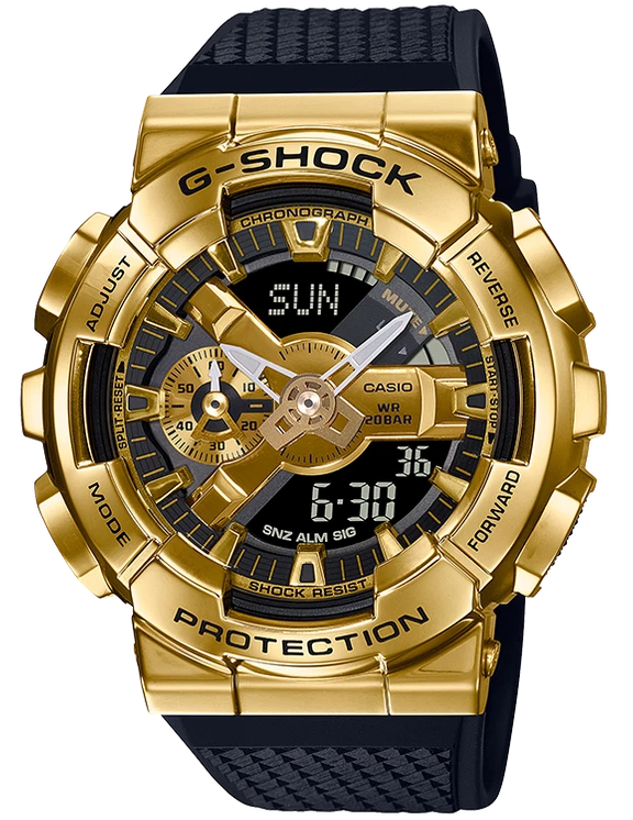 Casio G-SHOCK GM110G-1A9 - Gold Ion Plated Case Black Rubber Strap - Image 1 of 1
