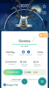 Pokemon Trade GO - Giratina Brillante Forma Original 3K+ CP para PVP Master - Imagen 1 de 2
