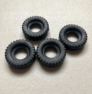 4 Dinky Toy Black Rubber TIRES 26-27mm for #965 Euclid Dump Truck & 572 666 887 - Picture 1 of 3