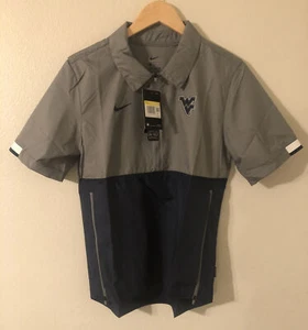 NWT Men Nike Gray West Virginia Coach Mountaineers 1/2 Zip Jacket CQ5193-002 S - Picture 1 of 7