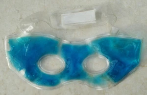 Kühl-Augen-Maske, blaue Gel-Füllung, Klettverschluss, Kunststoff - Bild 1 von 5