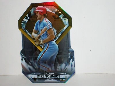 Mike Schmidt 2022 Topps Series 1 Diamond Greats Die-Cut Rainbow Foil Phillies SP - Image 1 of 4