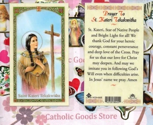 Prayer to St. Saint Kateri Tekakwitha - Laminated Holy Card - Picture 1 of 3