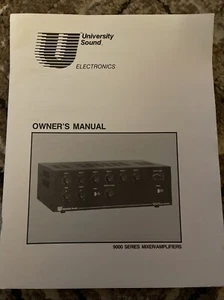 University Sound 9000 Series Mixer, Amplifier Owners Manual - Picture 1 of 3