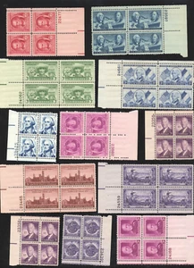 Lot of 11, US 3c Era Plate Blocks of 4 MH MNG - All different, no dups LM2 - Picture 1 of 1