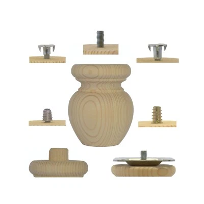 Pie de bola de muebles de pino de madera grande 83 mm x 100 mm pies ELIGE EL AJUSTE A4BF Foto 1 de 2