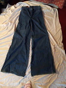 Vintage Retro Women’s 70’s Landlubber Bell Bottom Wide Leg Jean Hippie Boho Sz 7 - Picture 1 of 5