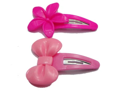 20 Assorted Mixed Color Plastic Snap Hair Clips Baby Bows for Women Girls  - Image 1 of 4