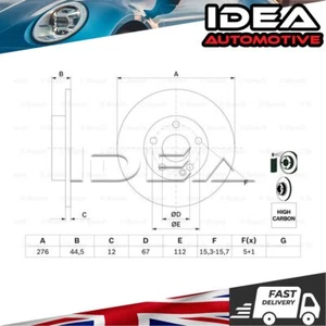 2x Brake Disc Front Idea Fits Mercedes A-Class 2004-2012 1.5 2.0 CDi - Picture 1 of 12
