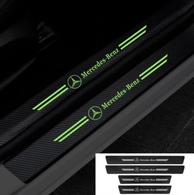SALE For Mercedes Benz Car Door Plate Sill Scuff Anti Scratch Luminous Sticker - Image 1 of 4