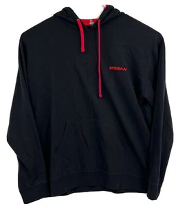 Embroidered Nissan Logo Black Pullover Hoodie Size 2xl Lightweight - Picture 1 of 4