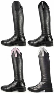 Brogini Como Piccino Kids Young Rider Long Competiton Riding Boots Black/Silver - Picture 1 of 12