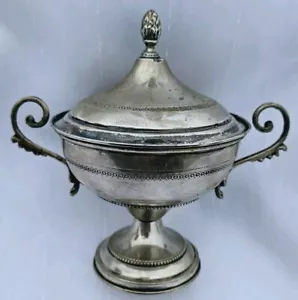 D0587 - Antike 800er Silber Zuckerdose - Perlrand - Jugendstil - 90,90 g - Bild 1 von 10