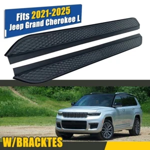 Fixed Running Boards Fit for 2021-2025 Jeep Grand Cherokee L Side Steps Nerf Bar - Picture 1 of 10