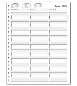 TIME10 TimeScan 1 Column Looseleaf Pages 15 Minute Intervals 7am-9pm - Picture 1 of 5
