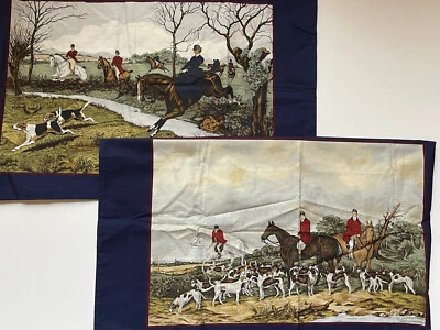 RARO! NUEVO PAR DE FUNDAS DE ALMOHADA RALPH LAUREN ESTÁNDAR ECUESTRE Brianna Horse CAZA Foto 1 de 4