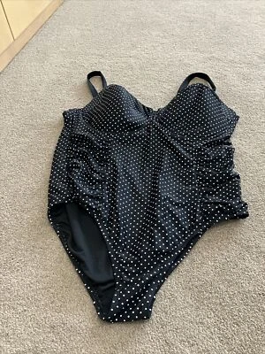 Pure energy black and white polkadotted one piece swimsuit 22W NWOT - Изображение 1 из 4