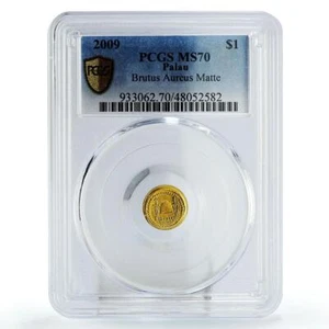 Palau 1 dollar Rome Empire Emperor Brutus Politics MS70 PCGS gold coin 2009 - Picture 1 of 3
