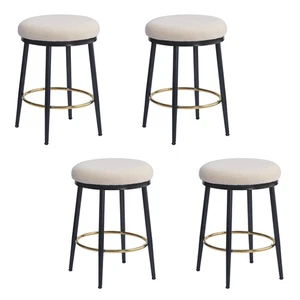 Juego de 4 taburetes de bar de 24,75"" de altura de mostrador taburetes de bar de cocina patas de metal - Imagen 1 de 13