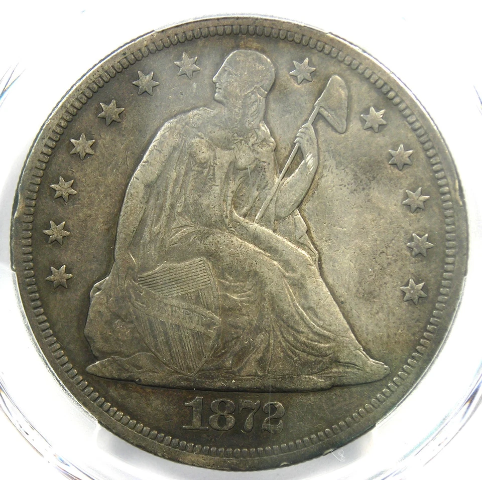1872-CC Seated Liberty Silver Dollar Carson City $1 - PCGS XF Details (EF) - Image 1 of 4