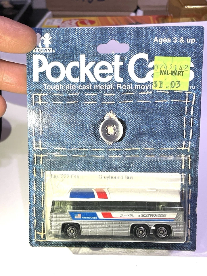 Vintage New Tomy Tomica Pocket Cars Greyhound Bus MINT - Image 1 of 4