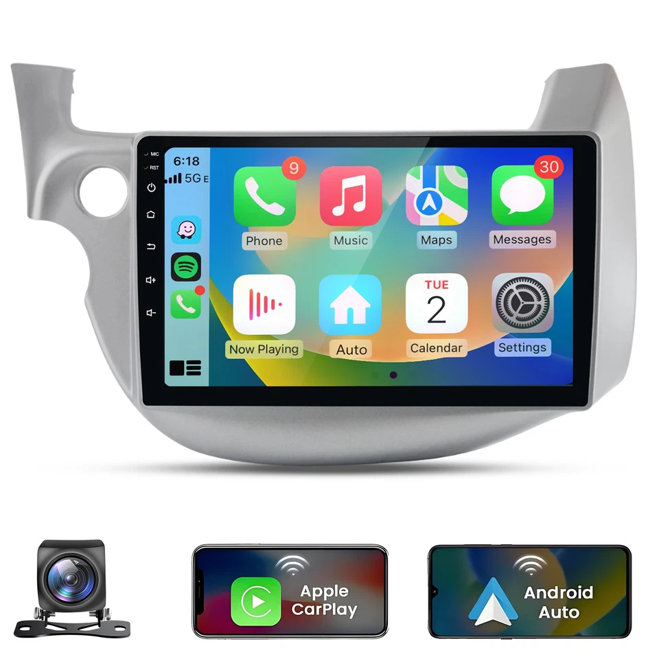 Rückfahrkamera Carplay Android Autoradio Für Honda Fit Jazz 2008-13 GPS Nav 128G - Bild 1 von 4