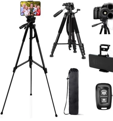 63" Tripod with mounts for iPhone, iPad, SLR Cameras, Ring Lights - Image 1 of 4