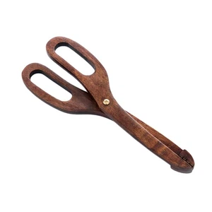 Pinzas para servir cocina abrazadera antiescaldaduras para alimentos clip creativo estilo tijera de madera - Imagen 1 de 12