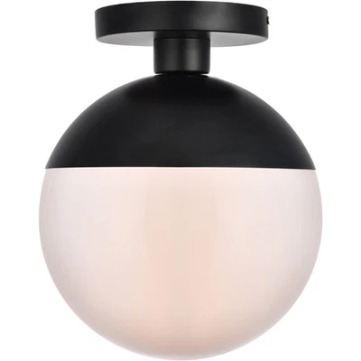 Living District LD6062BK Eclipse 1 Light 10 inch Black Flush Mount Ceiling Light - Image 1 of 4