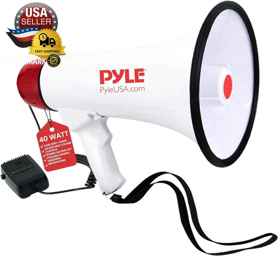 Pyle 40w Mini Megaphone With Siren PMP40