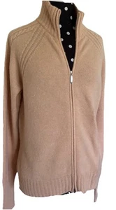 Gran Sasso-Camel Color Full Zip 100% Cashmere Sweater-Size 44-Italy - Picture 1 of 10