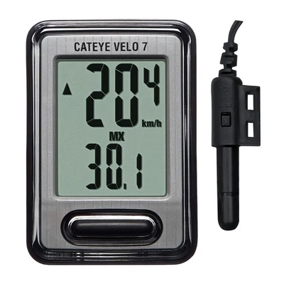 CATEYE Velo 7 Bike Computer – Entry-Level Wired Speedometer Perfect for Be - Image 1 of 4