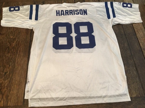 vintage MARVIN HARRISON Indianapolis Colts men's XL white Reebok Jersey On Field Cover