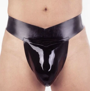 Latex Rubber Dreieck Shorts Sexy Cozy Unterhose Schwarz Gummi Short Pants S-XXL - Bild 1 von 3