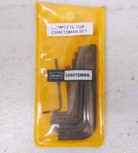 Craftsman SAE Kurzarm Sechskantschlüssel Schraubenschlüssel Set KOMPLETT 11-teilig mit Tasche 9 46693 USA - Bild 1 von 3