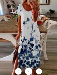 *Printed Scoop Neckline Ombre/tie-Dye Short Sleeve Casual Holiday Dress Size M - Picture 1 of 1