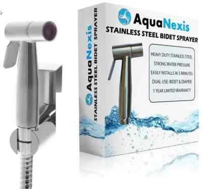 NEW IN BOX Aqua Nexis Stainless Steel Bidet/Diaper Sprayer with rubber handle - Image 1 of 4