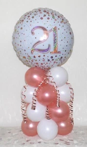 21st BIRTHDAY  - ROSE GOLD -  FOIL BALLOON PARTY DISPLAY - TABLE CENTREPIECE  - Picture 1 of 3