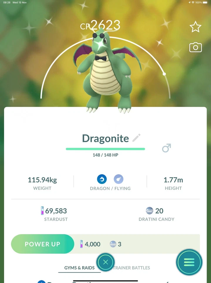 Shiny Dragonite wearing a fashionable glasses costume - MlNl P T C - Image 1 of 1